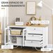 Aparador MDF, Painel de Partículas e Vidro HOMCOM 120 Branco