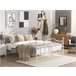 Beliani Cama com estrado Metal ANTLIA 188x209 Branco