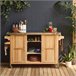 Cozinha exterior em madeira de abeto de 130 cm com pegas, 4 rodas 147 Cozinha exterior em madeira de abeto de 130 cm com pegas, 4 rodas 147 Madeira