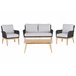 Beliani Conjunto lounge Madeira de acácia MERANO Branco/ Bege