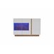 Aparador com vidro, 3 portas e iluminação LED Branco