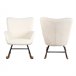 Silla mecedora en tejido bouclette KAIRA Bege