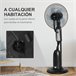 Ventoinha com Nebulizador Metal, AS, ABS e PE HOMCOM Preto
