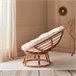 Cadeirão de vime Papasan com almofada Madeira