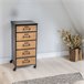 WELL HOME - Gaveta para arquivos com decoração retrô Preto