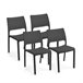  Conjunto de 4 cadeiras empilháveis Shine Cinza Escuro