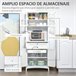 Armário de cozinha MDF, vidro temperado HOMCOM, casa - cozinha 68 Armário de cozinha MDF, vidro temperado HOMCOM, casa - cozinha 68 Branco