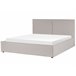 Beliani Cama com estrado Poliéster MOISSAC 197x224 Cinza Claro
