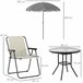 Conjunto de Móveis de Jardim Aço e Textilene Outsunny Cru