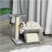Arranhador para Gatos Aglomerado de Madeira, Pelúcia e Sisal Cinza