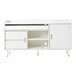 Aparador com 3 gavetas, portas de correr e LEDs Branco