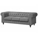Beliani Conjunto de sofás CHESTERFIELD Cinza Claro