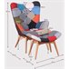 Poltrona com apoio para os pés  em patchwork - Featherston Multicor