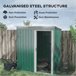 Abrigo de Exterior Aço e PP Outsunny Verde