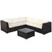 Conjunto de mobiliário de terraço sofá de canto modular com mesa Aktive Preto