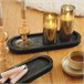 Conjunto de 2 tabuleiros decorativos SAMUL 15x40cm e 11x30cm Preto