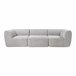 Sofá modular de 3 lugares Hurvas bouclé Branco