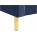 Beliani Cama com estrado Veludo VILLETTE 205x222 Azul Marino