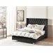 Beliani Cama com estrado Veludo LUBBON 152x215 Preto