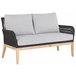 Beliani Conjunto lounge Madeira de acácia MERANO Branco/ Bege