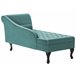 Beliani Chaise longue à direita Veludo PESSAC Azul/ Verde