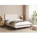 Beliani Cama com estrado Veludo BAYONNE 151x212 Branco/ Bege
