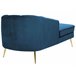 Beliani Chaise longue à direita Veludo ALLIER Azul Marino