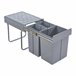 Caixote do lixo extraível Froland capacidade 2 x 10 L + 1 x 20 L Cinza