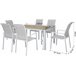Set de jardim com mesa e 6 cadeiras ANZIO cor cinzenta Branco