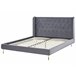 Beliani Cama com estrado Veludo FORBACH 154x218 Cinza