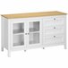 Aparador MDF, Painel de Partículas e Vidro HOMCOM 120 Branco