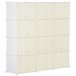 Armário Modular 12 Cubos PP e Aço HOMCOM Natural/ Branco
