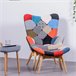 Poltrona com apoio para os pés  em patchwork - Featherston Multicor