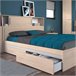 Gavetas baixas para cama de casal, modelo Baltic Madeira Clara
