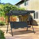Baloiço de Jardim Metal, Poliéster e Tecido Oxford Outsunny Cinza