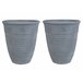 Beliani Conjunto de 2 vasos para plantas KATALIMA Cinza