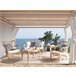 Beliani Conjunto lounge Rattan/vime BRINDISI Creme