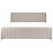 Beliani Cama com estrado Veludo LUNAN 186x215 Cinza