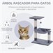 Arranhador para Gatos Aglomerado de Madeira, Pelúcia e Sisal Cinza
