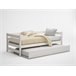 Cama de rodízio EKO II em madeira maciça branqueada 90x190cm Branco