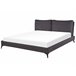 Beliani Cama com estrado Veludo MELLE 196x233 Cinza Escuro
