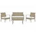 Beliani Conjunto lounge Ratan sintético MARSALA Bege