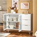 Aparador de cozinha com vitrine de vidro FSB86-W SoBuy Branco