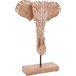 Figura de elefante JOEL em base de madeira Natural/ Branco