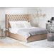 Beliani Cama com armazenamento Veludo LUBBON Bege