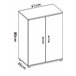 Armário multiuso com 2 portas com efeito madeira Branco