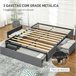 Estrutura Cama de Casal Poliéster e Placa Multicamada HOMCOM Cinza
