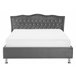 Beliani Cama com estrado Veludo METZ 168x217 Cinza Escuro