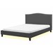 Beliani Cama com estrado Poliéster MONTPELLIER 191x214 Cinza Escuro