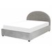 Beliani Cama com armazenamento Veludo VAUCLUSE 174x214 Cinza Claro